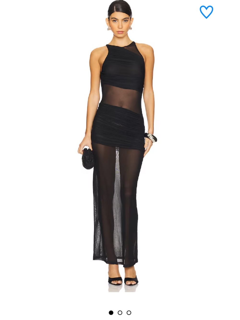 Superdown Merri Maxi Dress Sz XS in black with Mesh NWT